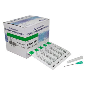 Livingstone Sterile Stainless Steel Hypodermic Needles with Translucent Hub – Silver x105