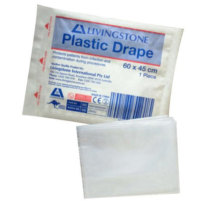 Livingstone Recyclable Plastic Drape Sheet Sterile 60 x 45 cm - White x680