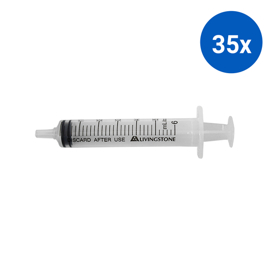 Livingstone Syringe 5ml Luer Slip Tip Hypoallergenic Non-Sterile 100 Pcs/Bag - Clear x35