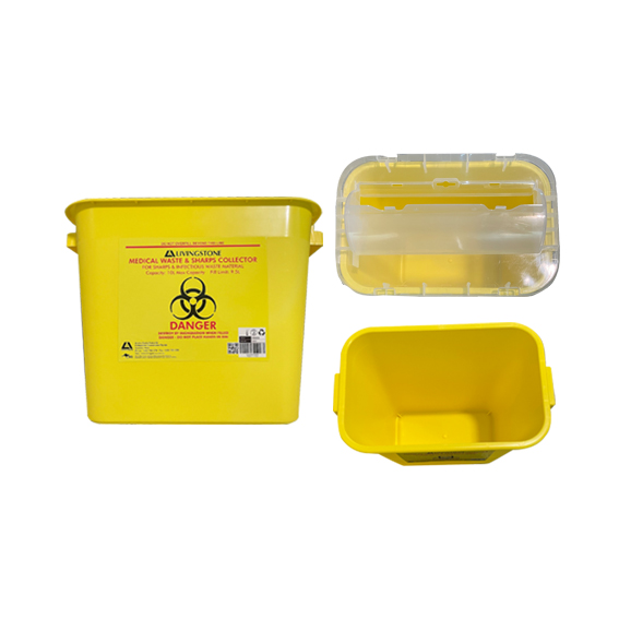 Livingstone Needles Sharps Waste Collector 10L with Sliding Lid - Yellow x20