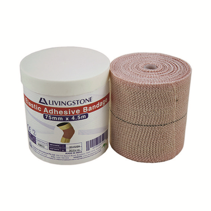Livingstone Elastic Adhesive Bandage BP'93 7.5cm x 4.5m Individual Pack - Brown x50