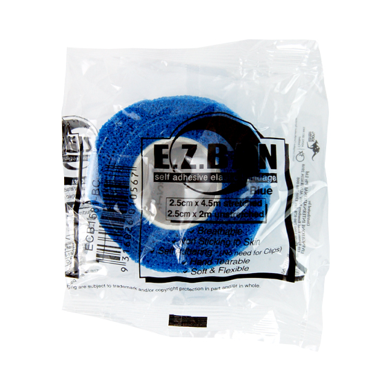 E.Z. Ban Wrap Cohesive Elastic Bandage 2.5cm x 2m stretch to 4.5m - Blue x125