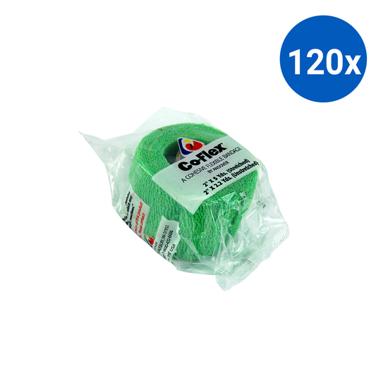 Co-Flex Cohesive Elastic Bandage 5cm x 2m stretch to 4.5m - Neon Green x120
