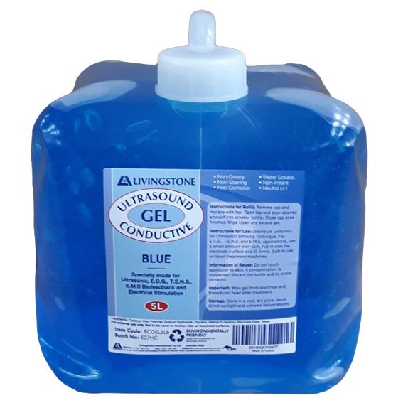 Livingstone Ultrasound & ECG Electrocardiogram Conductive Gel 5 Liters - Blue x15