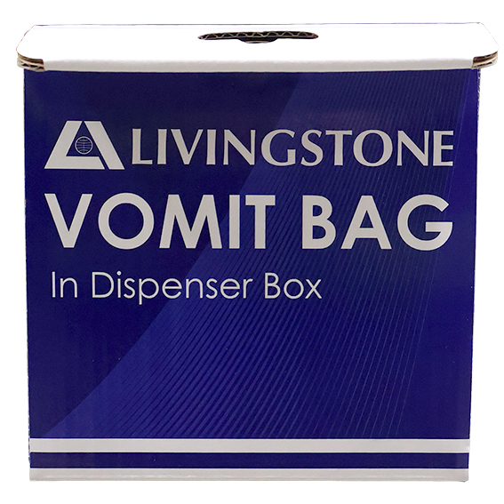 Livingstone Emesis Vomit Bag 1500ml in Patented Dispenser 50 Pcs/Box - White x15