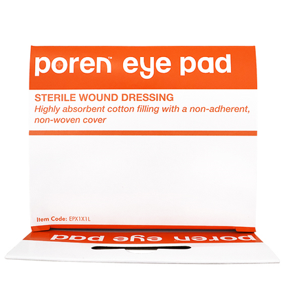 Poren Eye Pad Wound Dressing Nonwoven Latex Free Sterile 50/Box - White x45