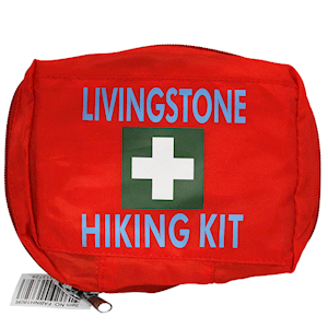 Livingstone First Aid Empty Hiking Nylon Pouch 18x11x7cm Zipper Closure Compact Travel Bag - Red x55