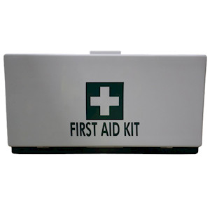 Livingstone Unbranded Compact Recyclable Plastic First Aid Storage Case for Emergency Supplies Small Size – White x25
