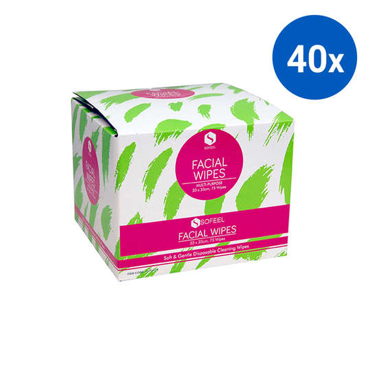 Sofeel Lint Free Facial Wipes 75 Wipes/Box - White x40
