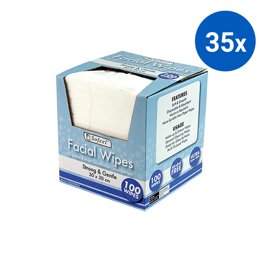 Sofeel Lint Free Facial Wipes 30 x 30cm 100 Wipes/Box - White x35