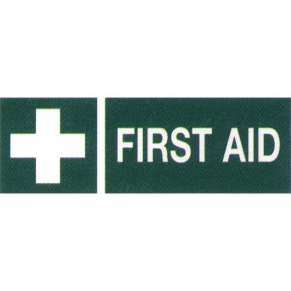 First Aid Label 25 x 125mm One Sheet 10/Packet - Green x25
