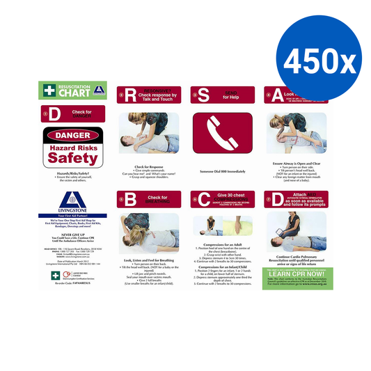 First Aid Resuscitation Pamphlet A4 Foldable - White x450
