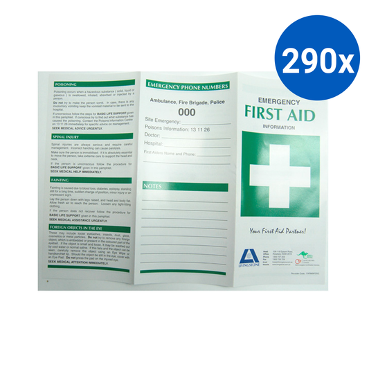 Emergency First Aid Information Pamphlet - White x290