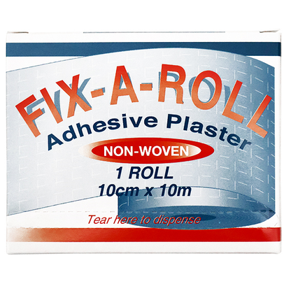 Fix-A-Roll Adhesive Dressing Fixation Retention Tape Plaster 10cm x 10m - White x15