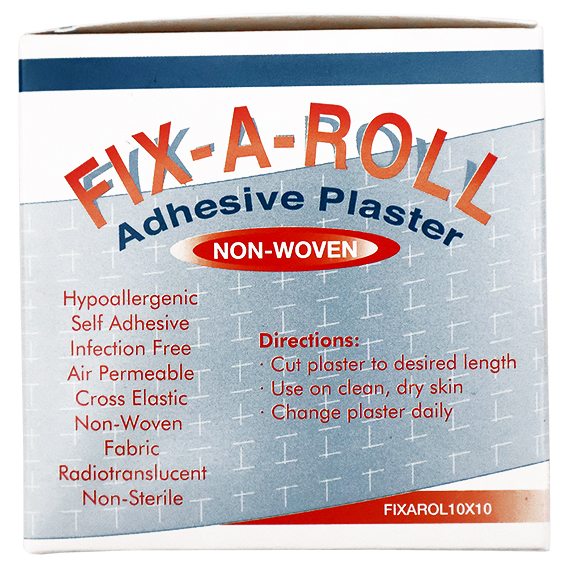 Fix-A-Roll Adhesive Dressing Fixation Retention Tape Plaster 10cm x 10m - White x15