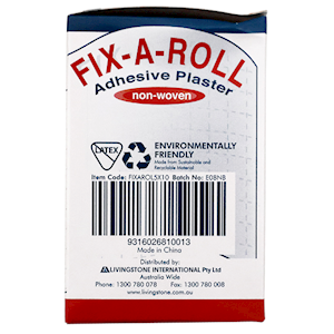 Fix-A-Roll Adhesive Dressing Fixation Retention Tape Plaster Nonwoven 5cm x 10 Metres - White x25