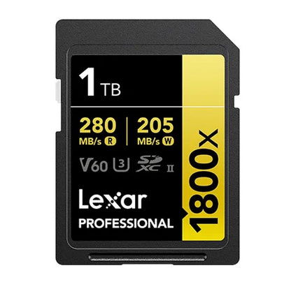 Lexar Professional 1800x SDXC UHS-II Card GOLD Series 1TB – Black
