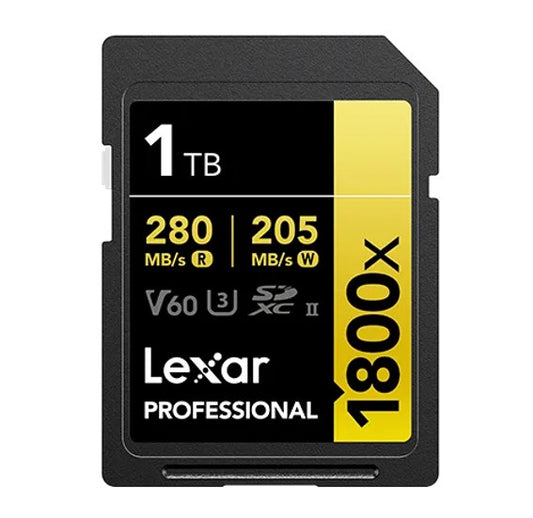 Lexar Professional 1800x SDXC UHS-II Card GOLD Series 1TB – Black