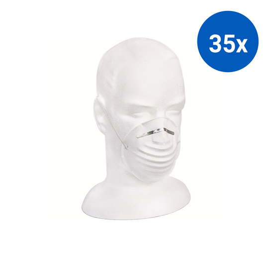 Livingstone Round Dust Mask Elastic Head Band for Non-Therapeutic Use 50/Box - White x35