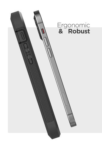 Encased Falcon Case Built-in Screen Guard iPhone 12/12 Pro with Belt Clip Holster - Black