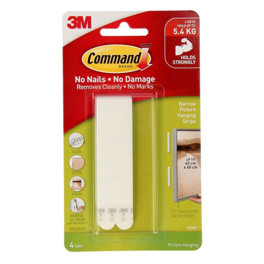 Command 17207 Narrow Picture Hanging Strips 4 Pack - 6 Box