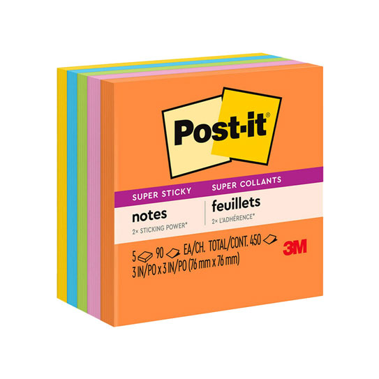 Post‑It Super Sticky Notes Rio De Janeiro 76 x 76mm 5‑Pack
