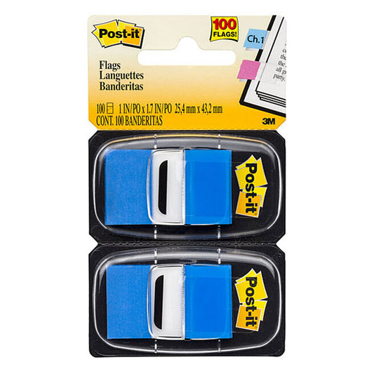 Post‑It Flags Bright Blue 25 x 43mm 2‑Pack Box of 6