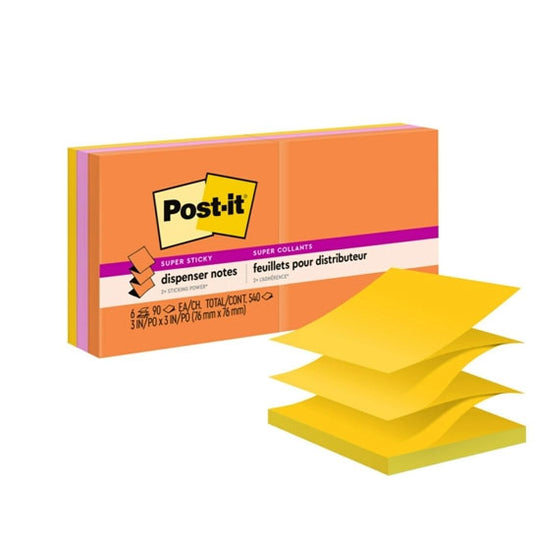 Post‑It Super Sticky Pop‑Up Notes Rio De Janeiro 76 x 76mm 6‑Pack