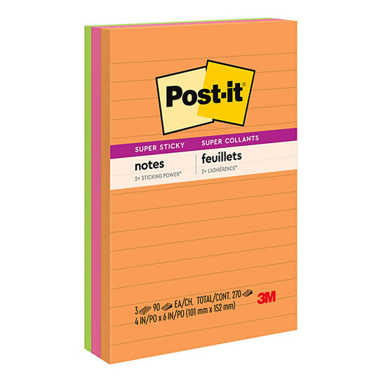 Post-It Sticky Lined Notes 101x152mm