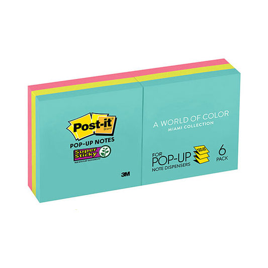 Post‑It Super Sticky Z‑Notes Miami 76 x 76mm 6‑Pack