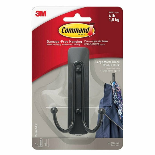 Command 17036MB Large Metal Double Hooks - 4 Box