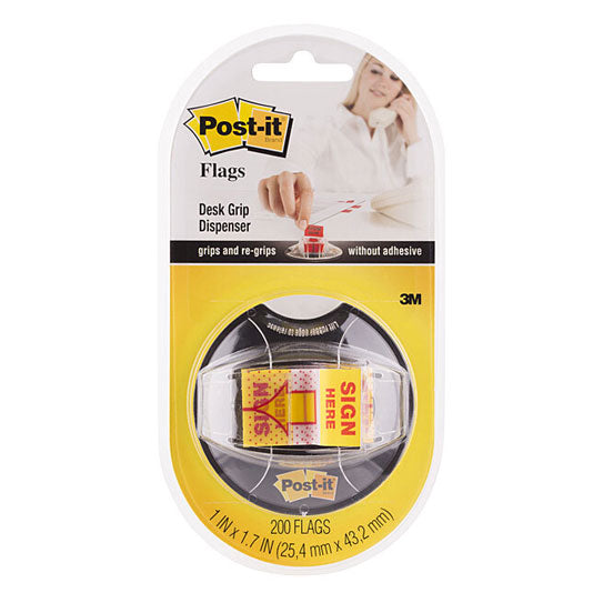 Post‑It Sign Here Flags Desk Dispenser 25 x 43mm
