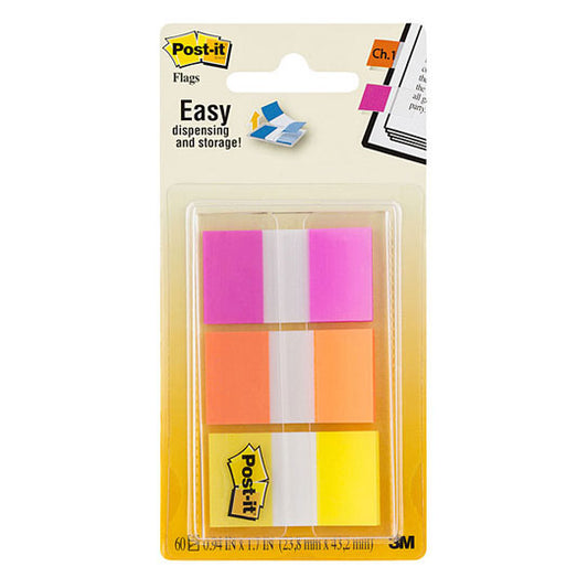 Post‑It Flags Bright Colours 25 x 43mm 3‑Pack Box of 6