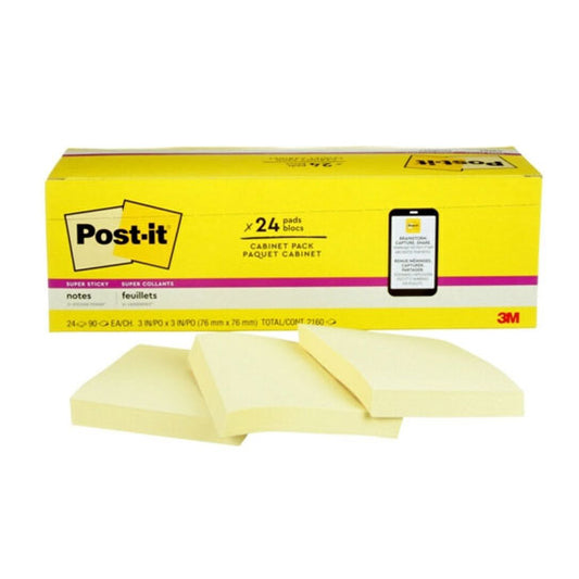 Post‑It Super Sticky Notes Cabinet Pack 76 x 76mm 24‑Pack