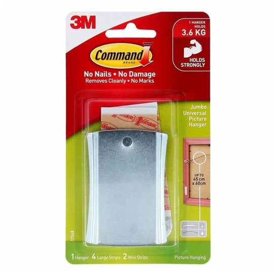 Command 17048 Jumbo Metal Universal Picture Hangers - 4 Box