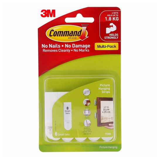 Command 17205 Small Picture Hanging Strips Value 8 Pack - 4 Box