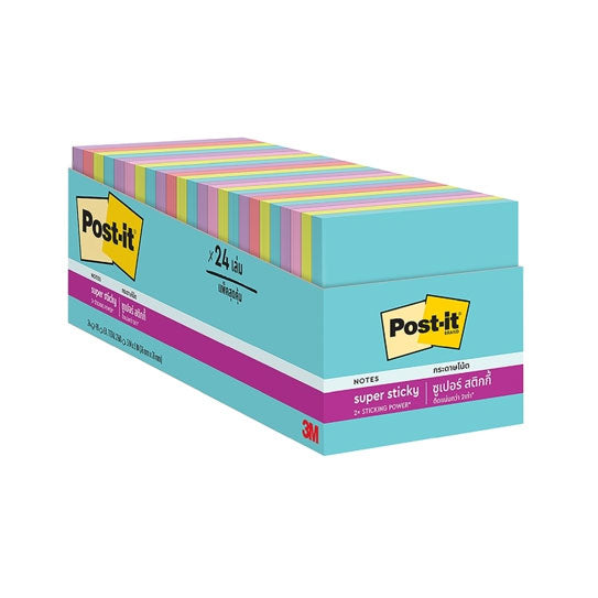 Post‑It Super Sticky Notes Supernova Neon 76 x 76mm 24‑Pack
