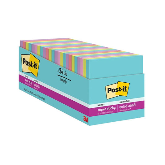 Post‑It Super Sticky Notes Supernova Neon 76 x 76mm 24‑Pack