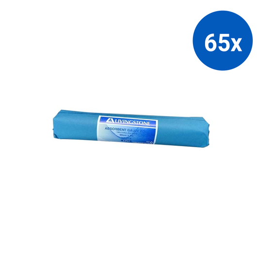 Livingstone Gauze Absorbent Cotton BP Non-sterile 4-Ply 90cm x 5m Roll - Blue x65