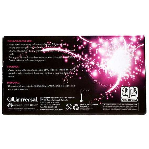 Lilith Salon Latex Gloves Smooth Feel Powder Free Medium 100/Box - Black x40