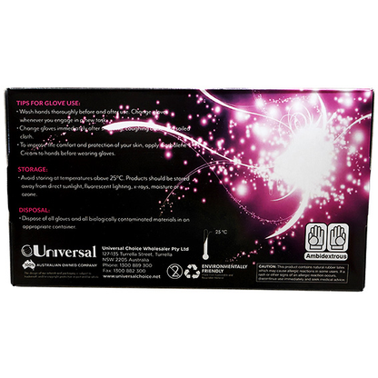 Lilith Salon Latex Gloves Smooth Feel Powder Free Small 100/Box - Black x40