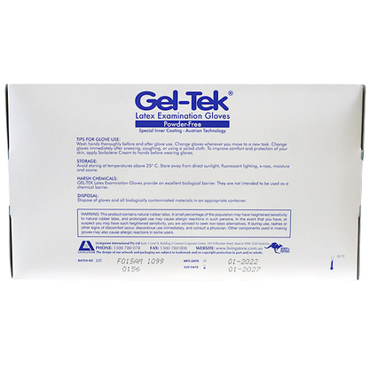 Geltek Latex Examination Gloves Powder Free AS/NZ Non-Sterile Medium 100/Box - Cream x45