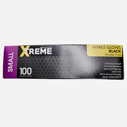 Livingstone Xtreme Thick Heavy Duty Nitrile Gloves Powder Free Small 100/Box - Black x40