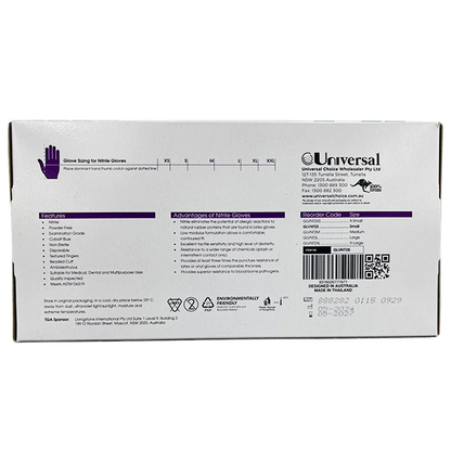 Lincon Nitrile Examination Gloves ASTM Powder Free EN374 Small HACCP 200/Box - Cobalt Blue x30