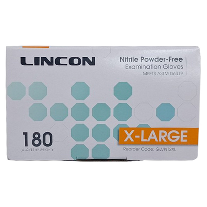 Lincon Nitrile Examination Gloves Powder Free Extra Large 180 Pcs/Box - Cobalt Blue x30