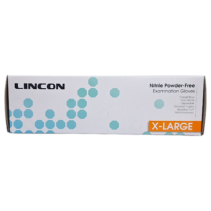 Lincon Nitrile Examination Gloves Powder Free Extra Large 180 Pcs/Box - Cobalt Blue x30