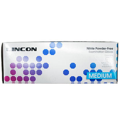 Lincon Nitrile Gloves Examination Non Sterile Medium 300/Box - Cobalt Blue x20