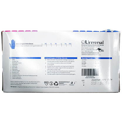 Lincon Nitrile Gloves Examination Non Sterile Medium 300/Box - Cobalt Blue x20