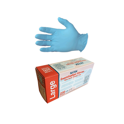 Ni-Tek Nitrile Gloves AS NZ Standard Powder Free EN374 Large 200/Box - Blue x25