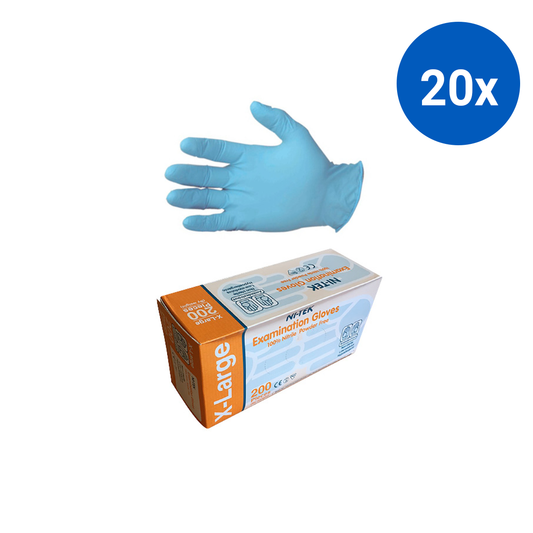 Ni-Tek Nitrile Gloves AS NZ Standard Powder Free EN374 Extra Large 200/Box - Blue x20